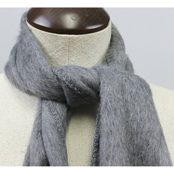 Peru Peruvian Alpaca/Llama Wool Camargo Wool Scarf Dark Grey Fringe O/S Unisex - Picture 3 of 5